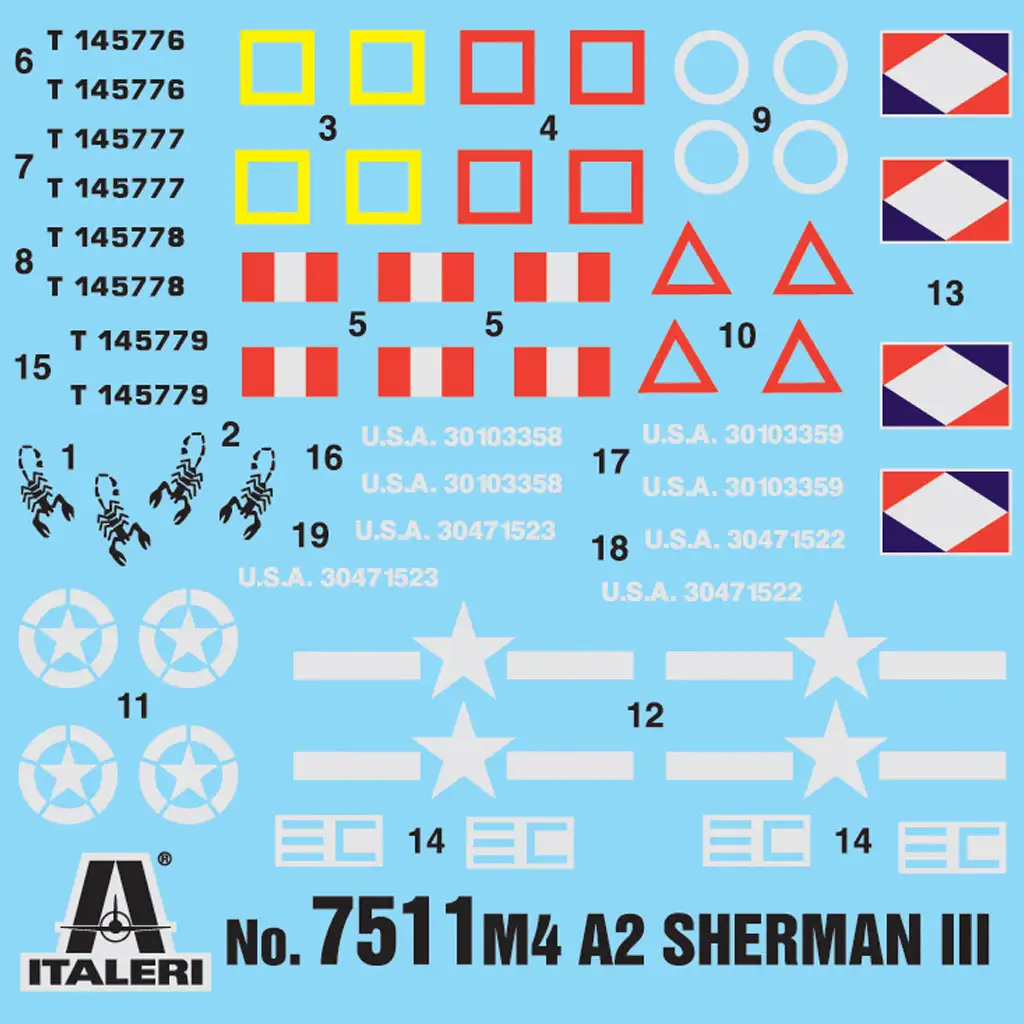 imagen de Italeri 1/72 tanque M4A2 Sherman III set de maquetas de 2 piezas 2