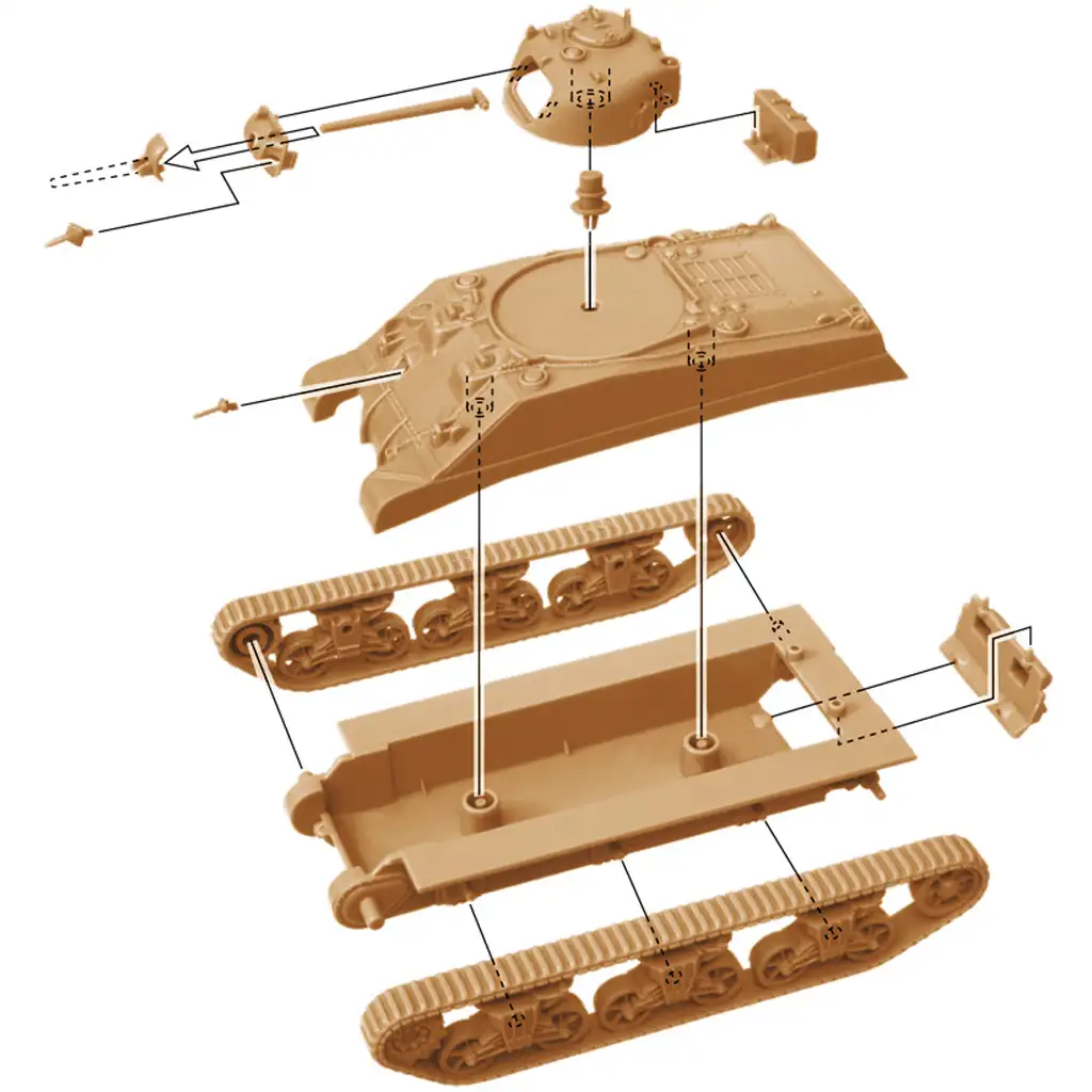 imagen de Italeri 1/72 tanque M4A2 Sherman III set de maquetas de 2 piezas 4