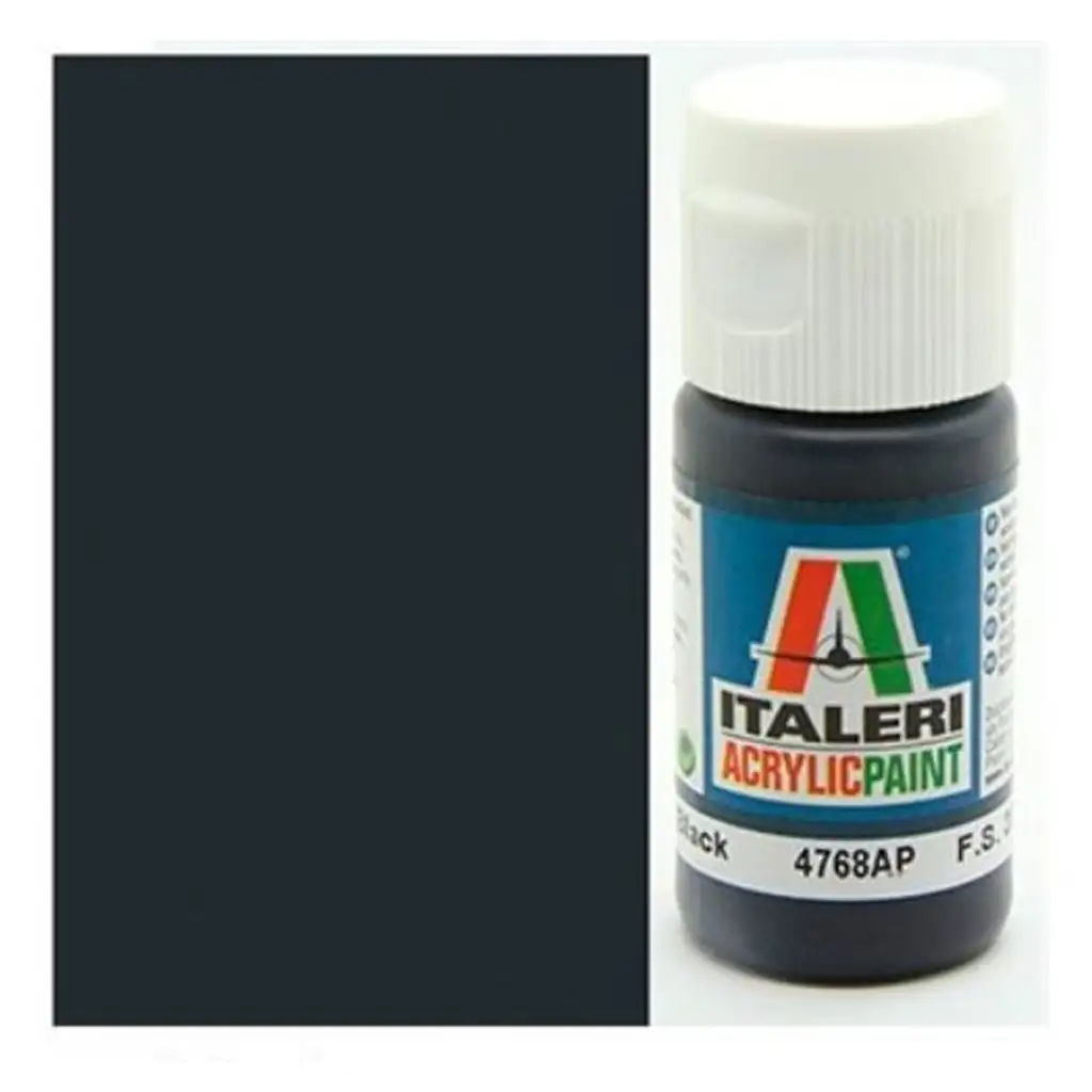 imagen de Italeri Flat Black (4768AP) - Pintura acrílica negra mate para maquetas 20ml 1