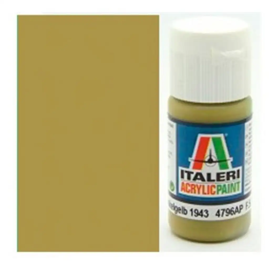 imagen de Italeri Flat Panzer Dunkelgelb 1943 (4796AP) – Pintura acrílica mate color amarillo oscuro para tanques 20ml 1