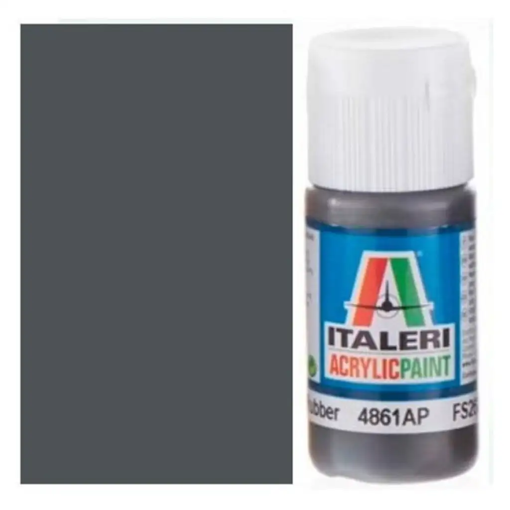 imagen de Italeri Flat Rubber (4861AP) - Pintura acrílica mate de color goma 20ml 1