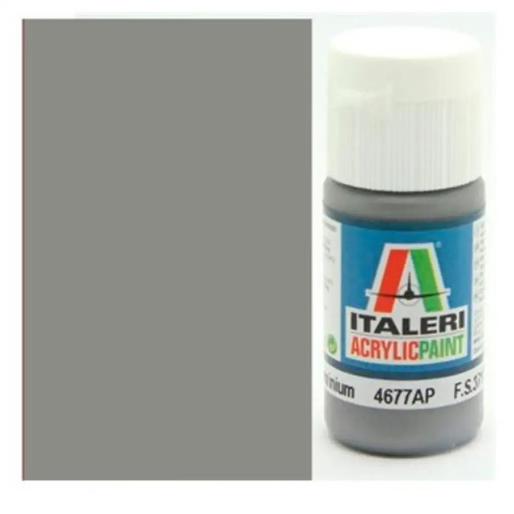 imagen de Italeri Metal Flat Aluminium (4677AP) - Pintura acrílica metálica mate plateada 20ml 1