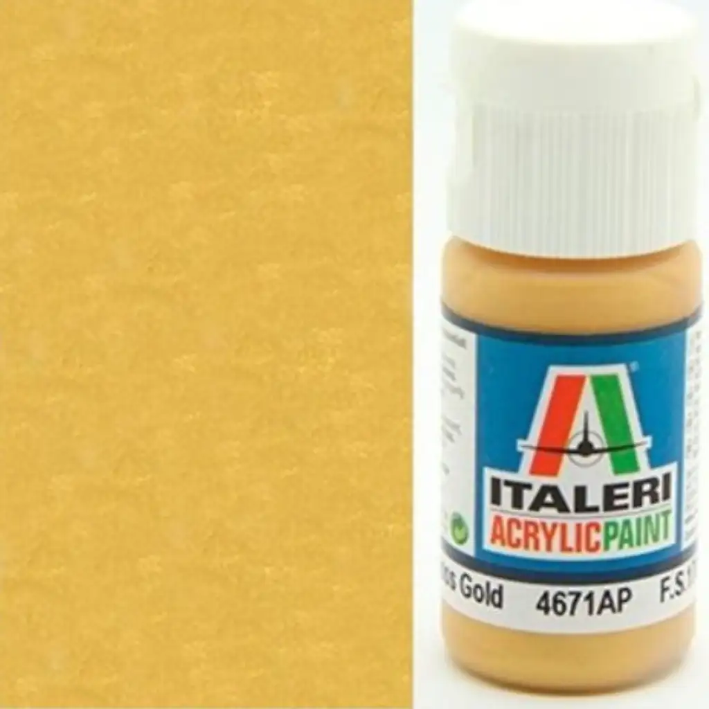 imagen de Italeri Metal Gloss Gold (4671AP) - Pintura acrílica metálica dorada brillante 20ml 2