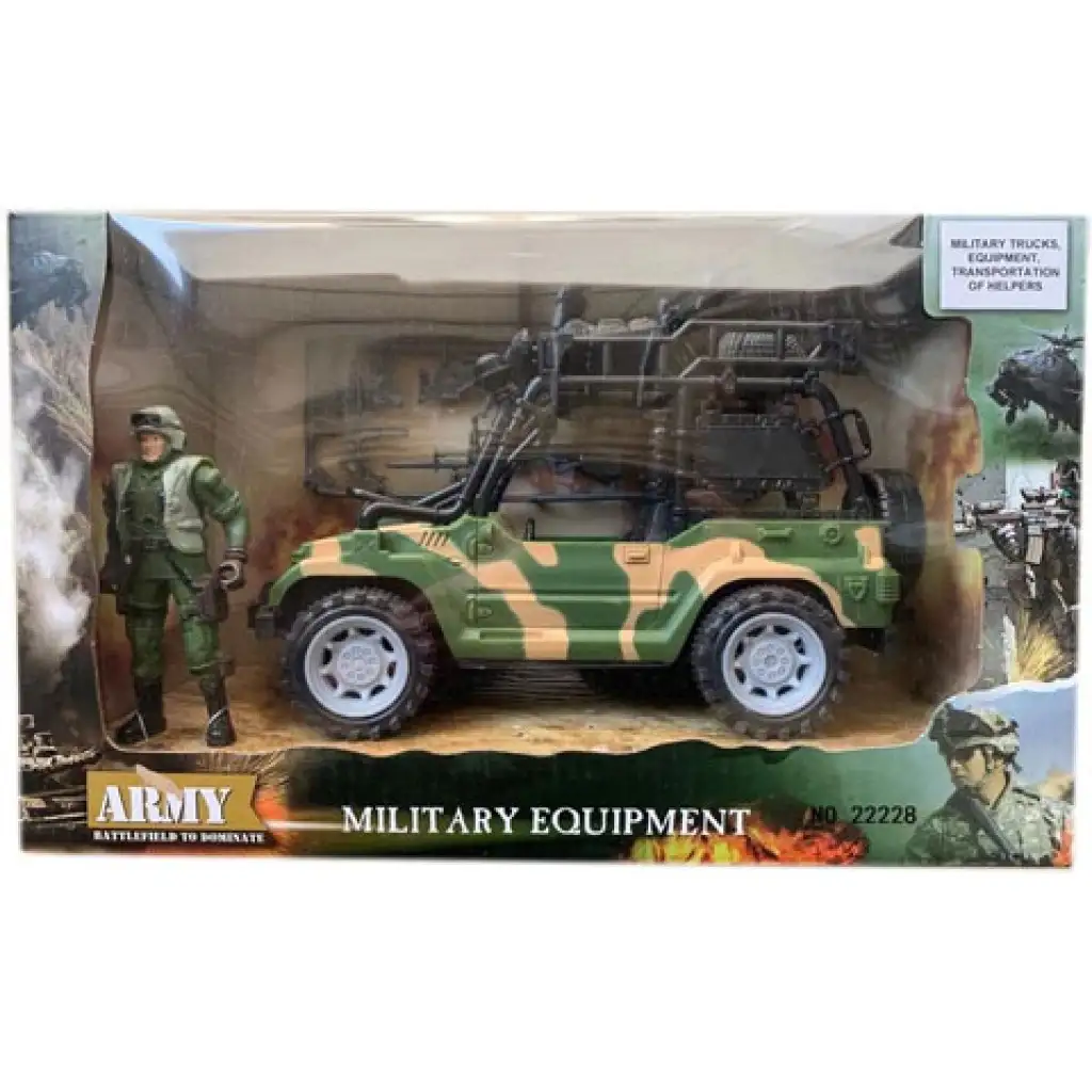 imagen de Jeep militar con figura y accesorios 1