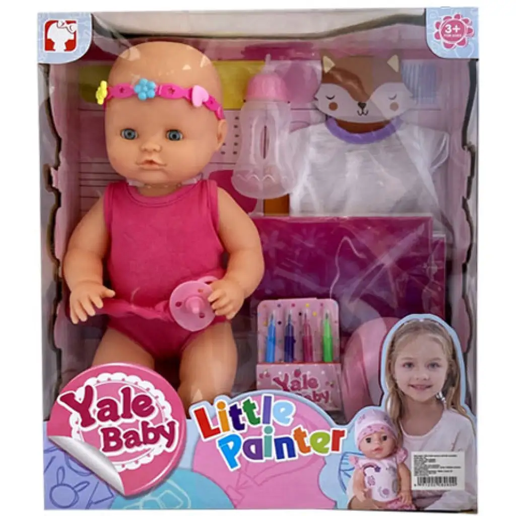 imagen de Jenny: Muñeca que hace pipí con set de rotuladores textiles lavables y ropa para dibujar en dos versiones 3