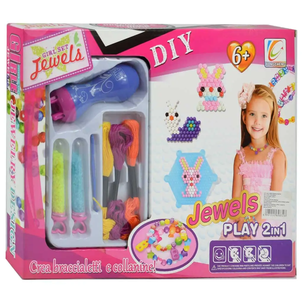 imagen de JewelsPlay: set de cuentas para hacer joyas 2 en 1 con máquina de tejer y cuentas de colores 1