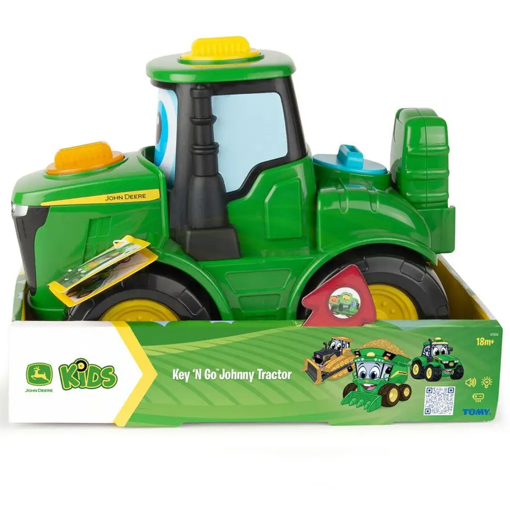 imagen de John Deere: Key 'n Go Johnny tractor con llave de arranque y función de movimiento 4