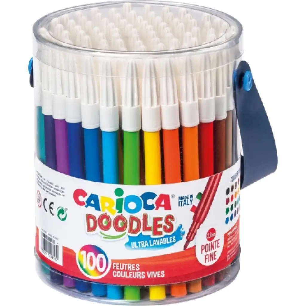 imagen de Joy set de rotuladores de colores de 100 unidades en cubo - Carioca 1
