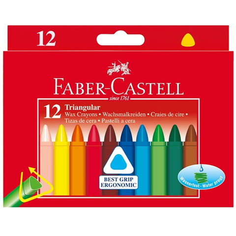 imagen de Juego de 12 crayones de cera triangular - Faber-Castell 1