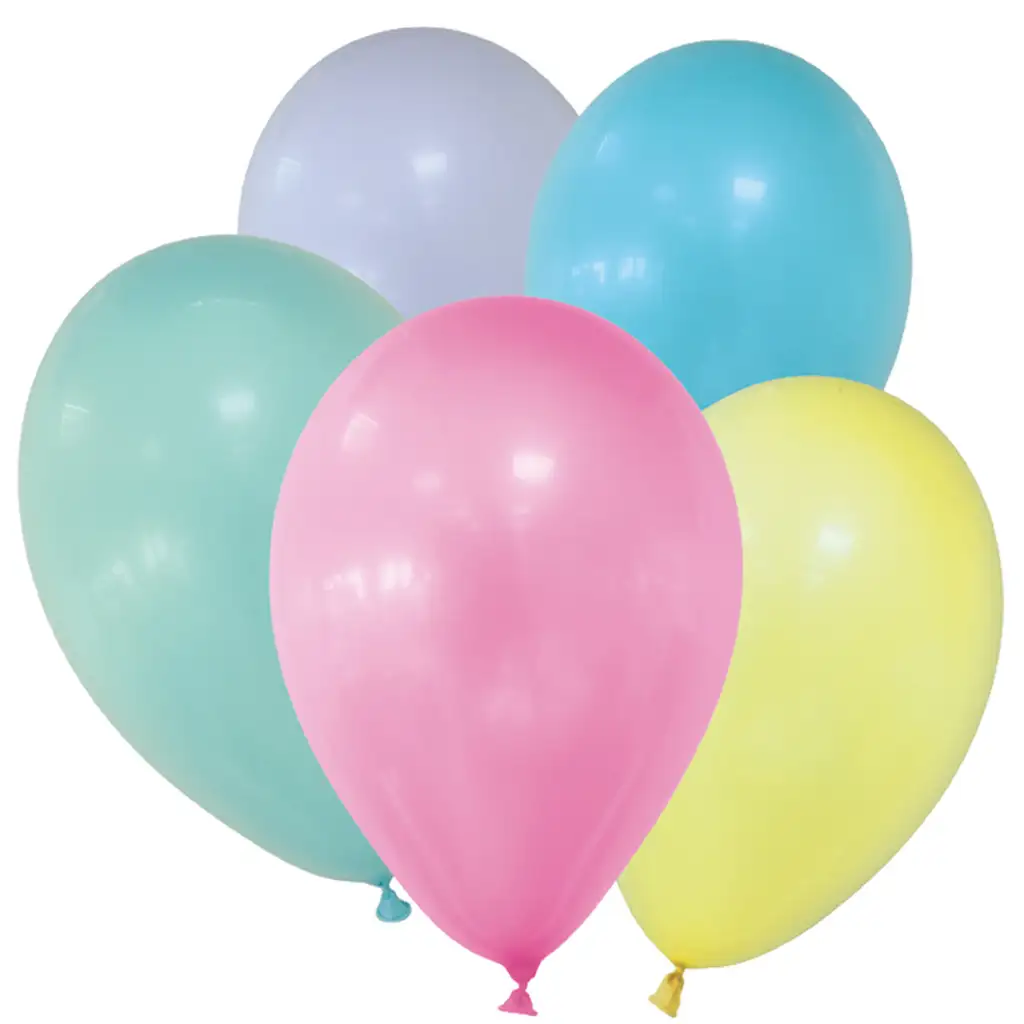 imagen de Juego de 12 globos de colores pastel 1