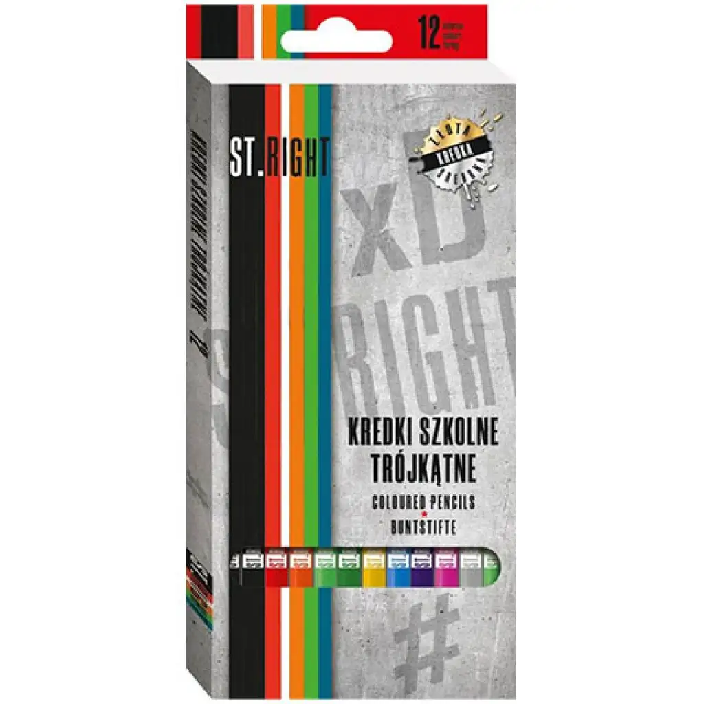 imagen de Juego de 12 lápices de colores triangulares St.Right 1