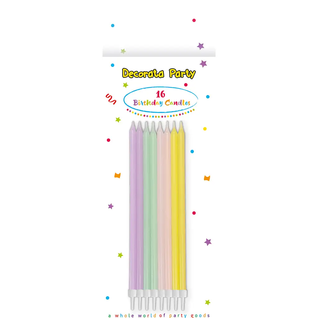 imagen de Juego de 16 velas de cumpleaños en colores pastel 1