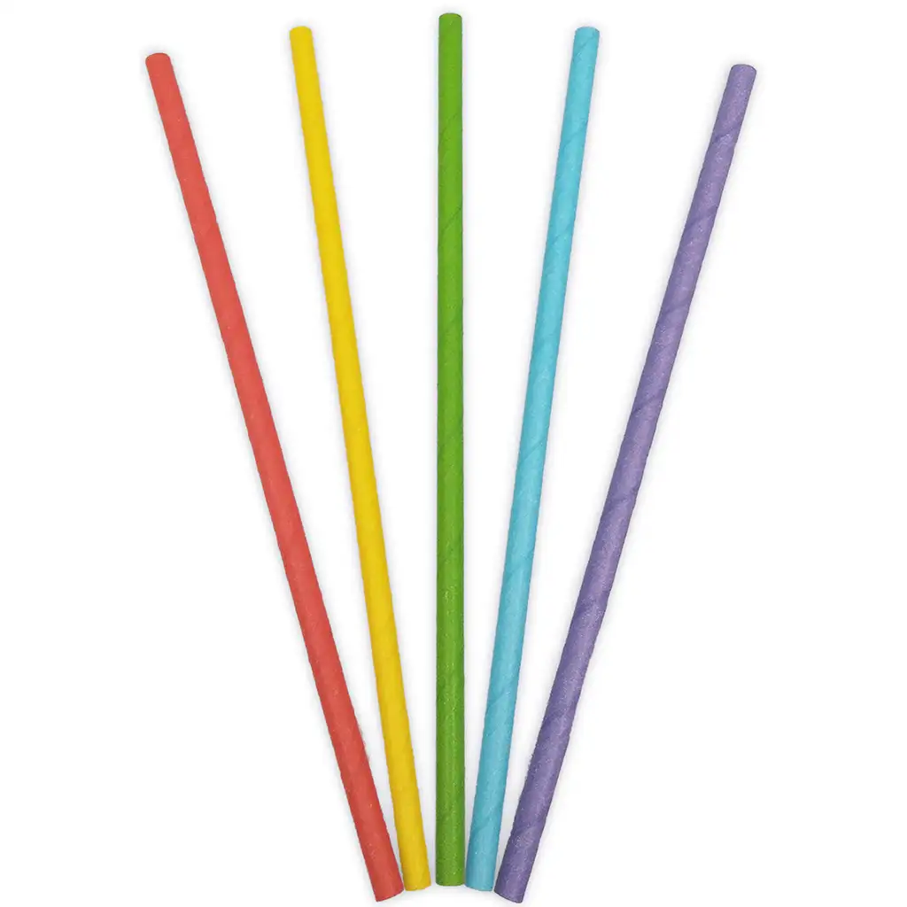 imagen de Juego de 50 pajitas de papel de colores 1