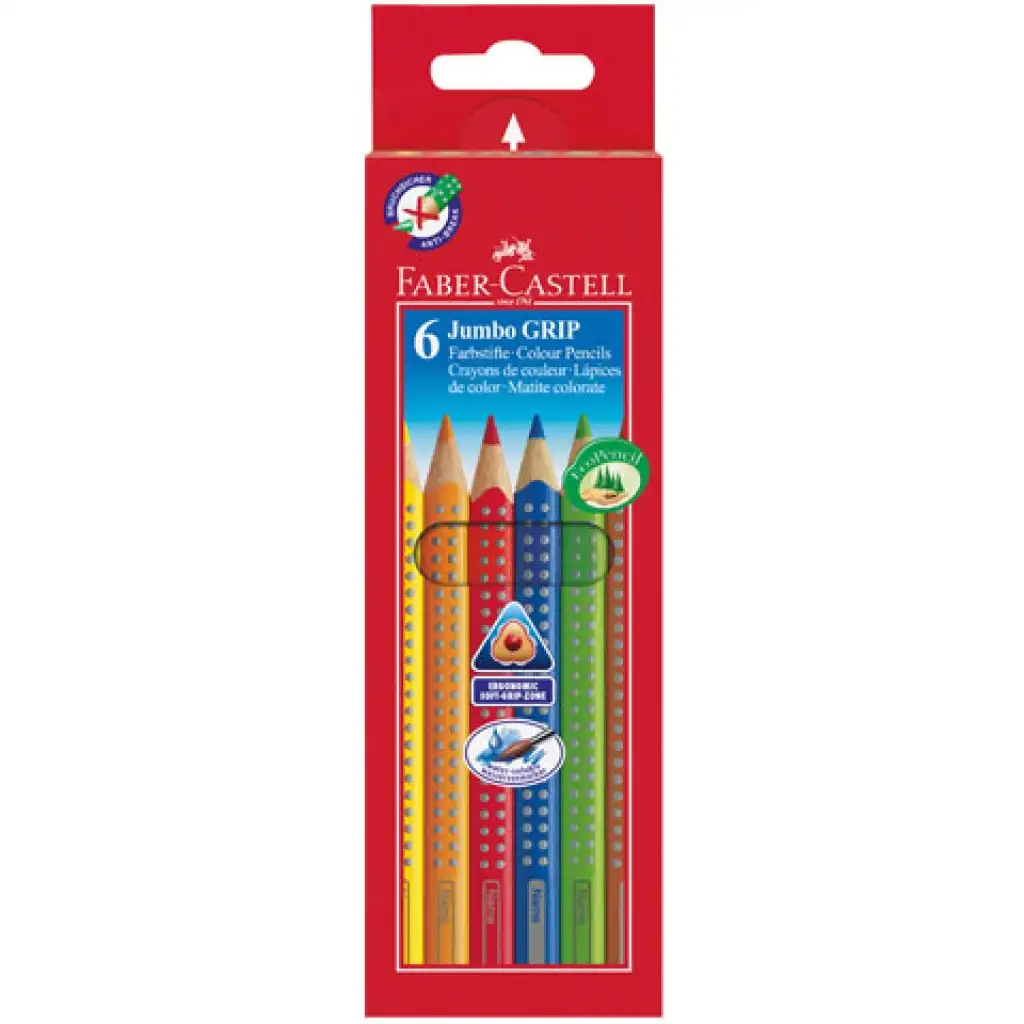 imagen de Juego de 6 lápices de colores Jumbo - Faber-Castell 1