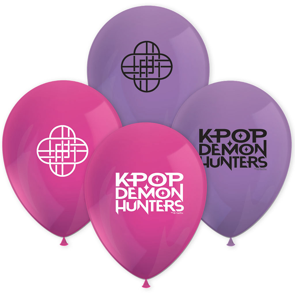 imagen de Juego de 8 globos de látex con diseño de Cazadores de Demonios K-Pop 1