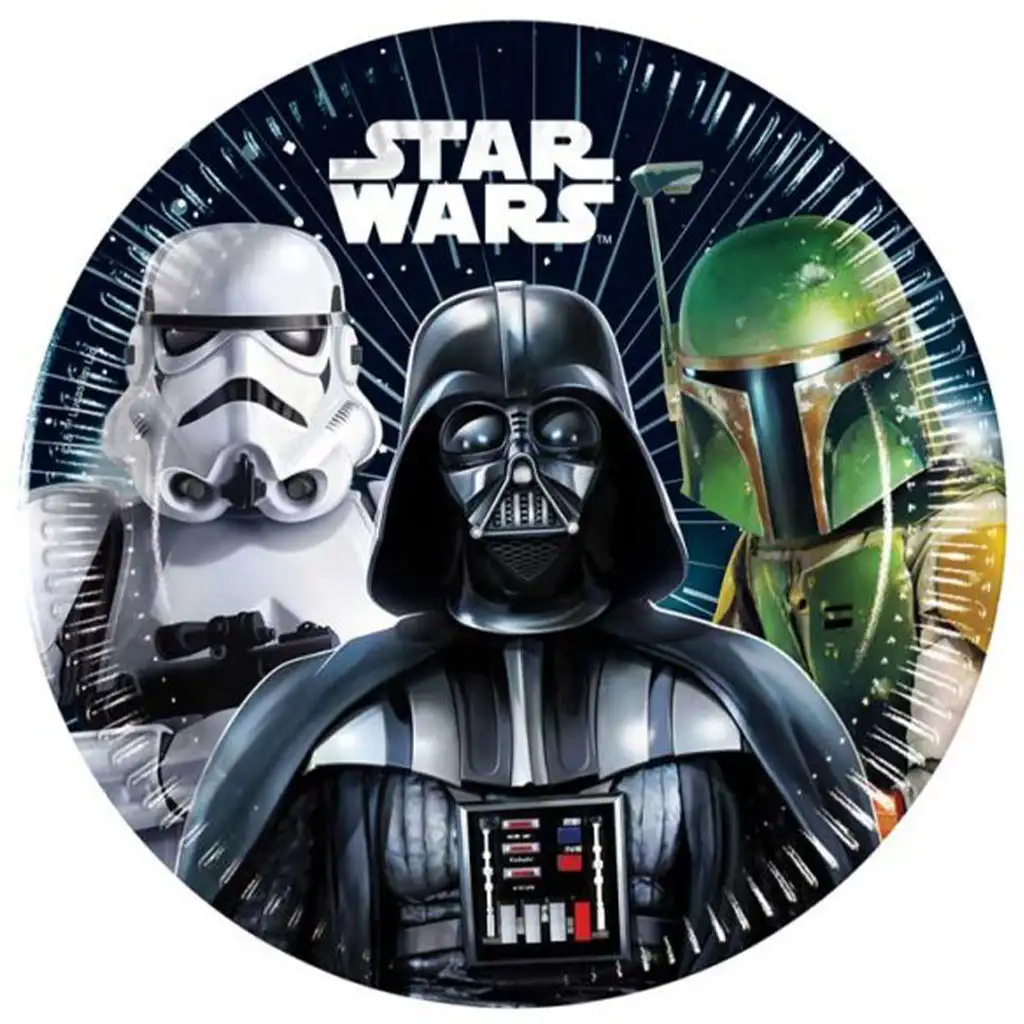 imagen de Juego de 8 platos de papel de Star Wars de 20 cm 1