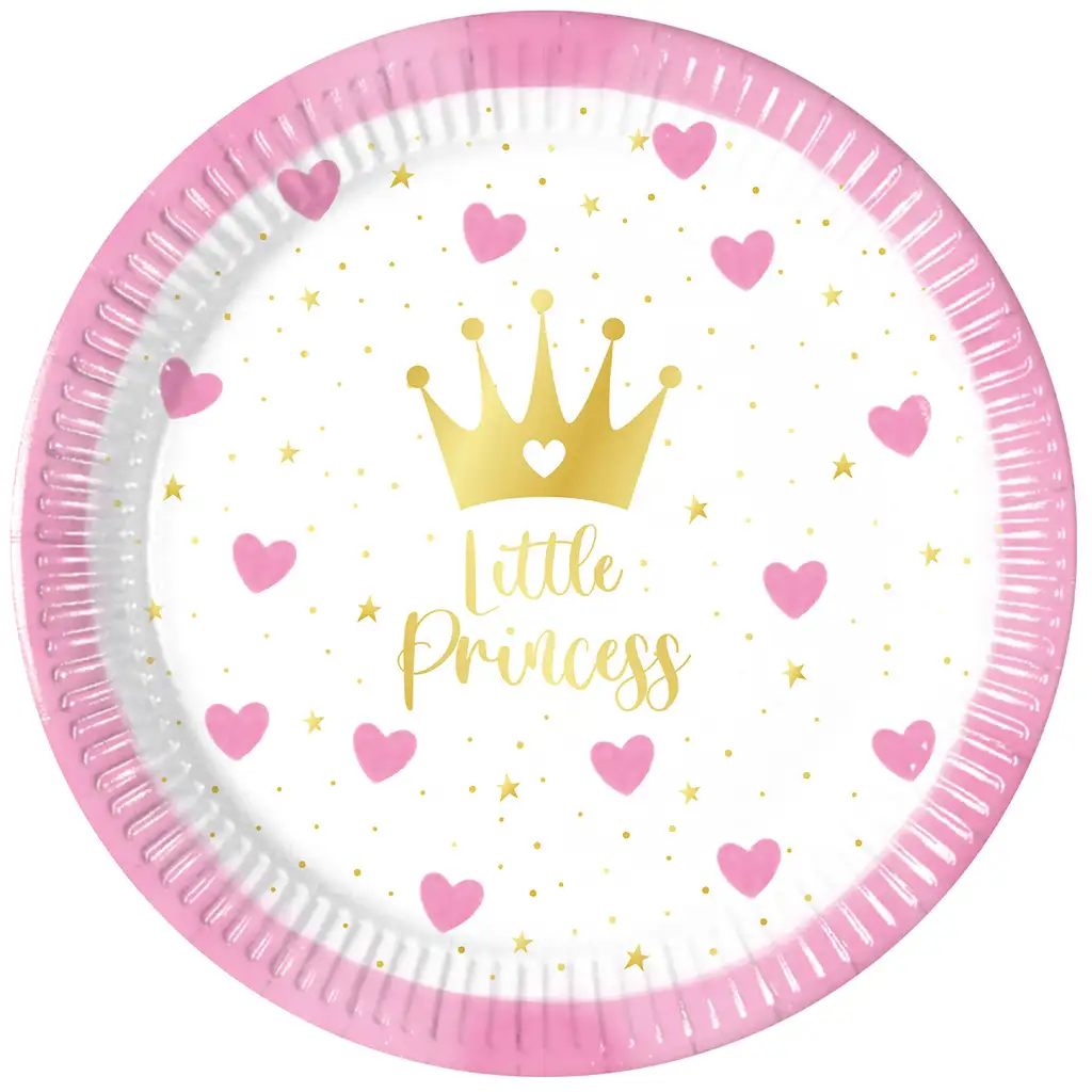 imagen de Juego de 8 platos de papel Little Princess de 20 cm 1