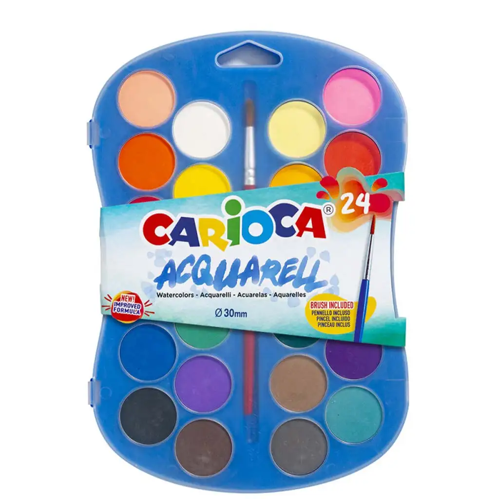 imagen de Juego de acuarelas 24 colores 30mm - Carioca 1