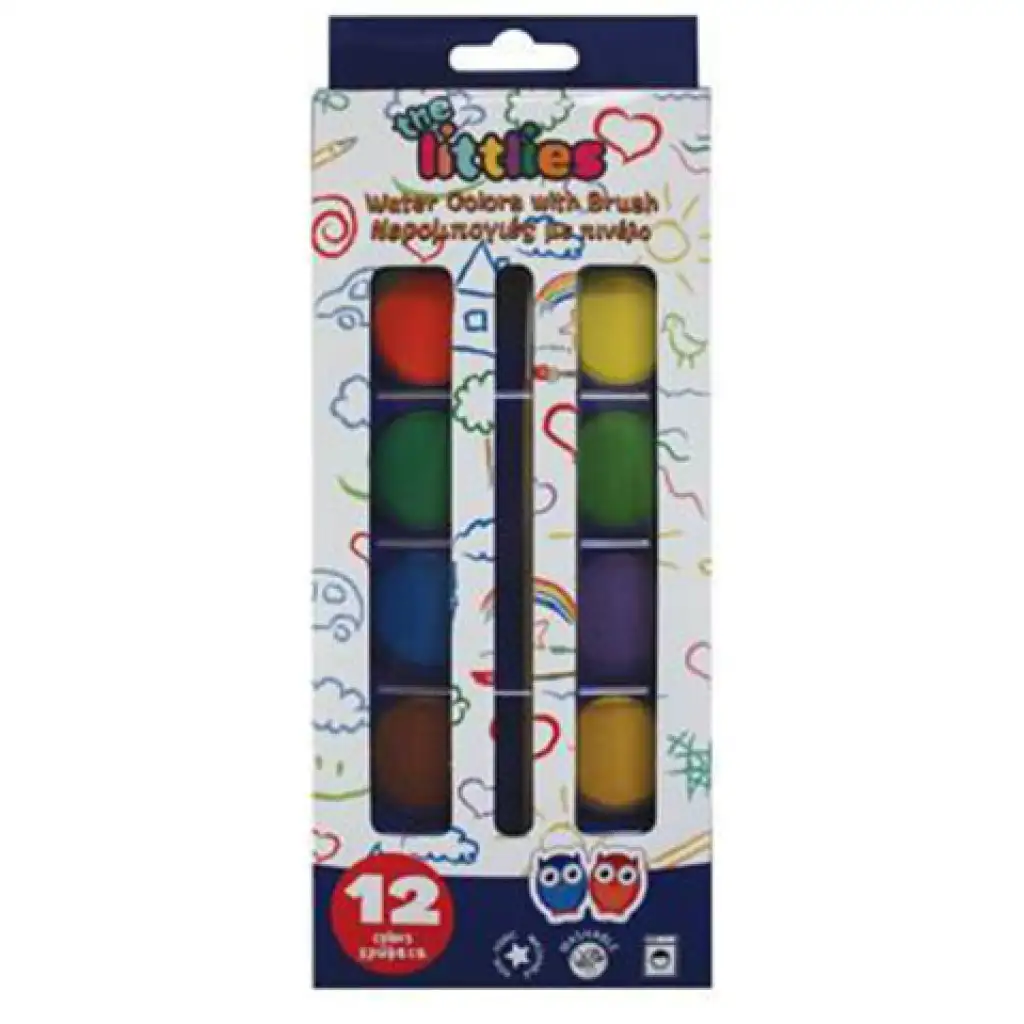 imagen de Juego de acuarelas de 12 colores con pincel 1