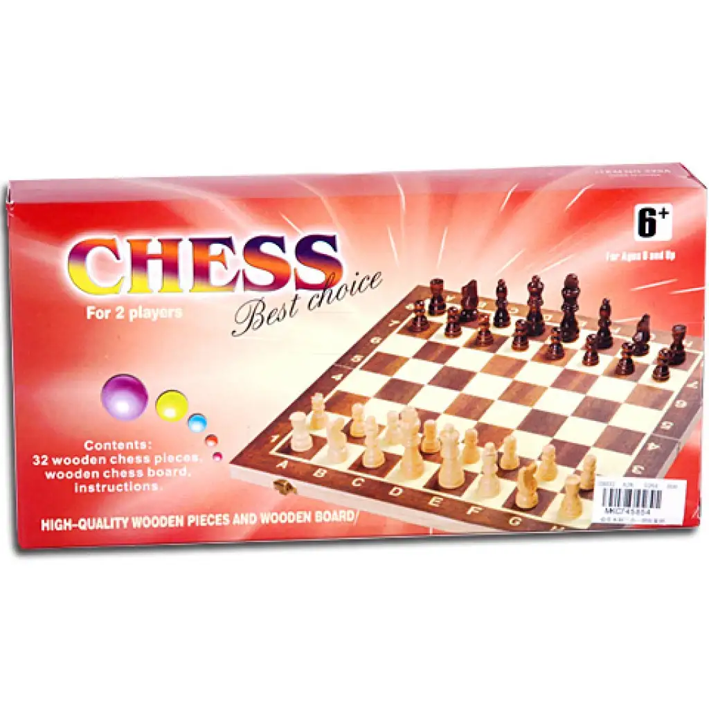 imagen de Juego de ajedrez de madera 24x24cm con figuras de plástico 1