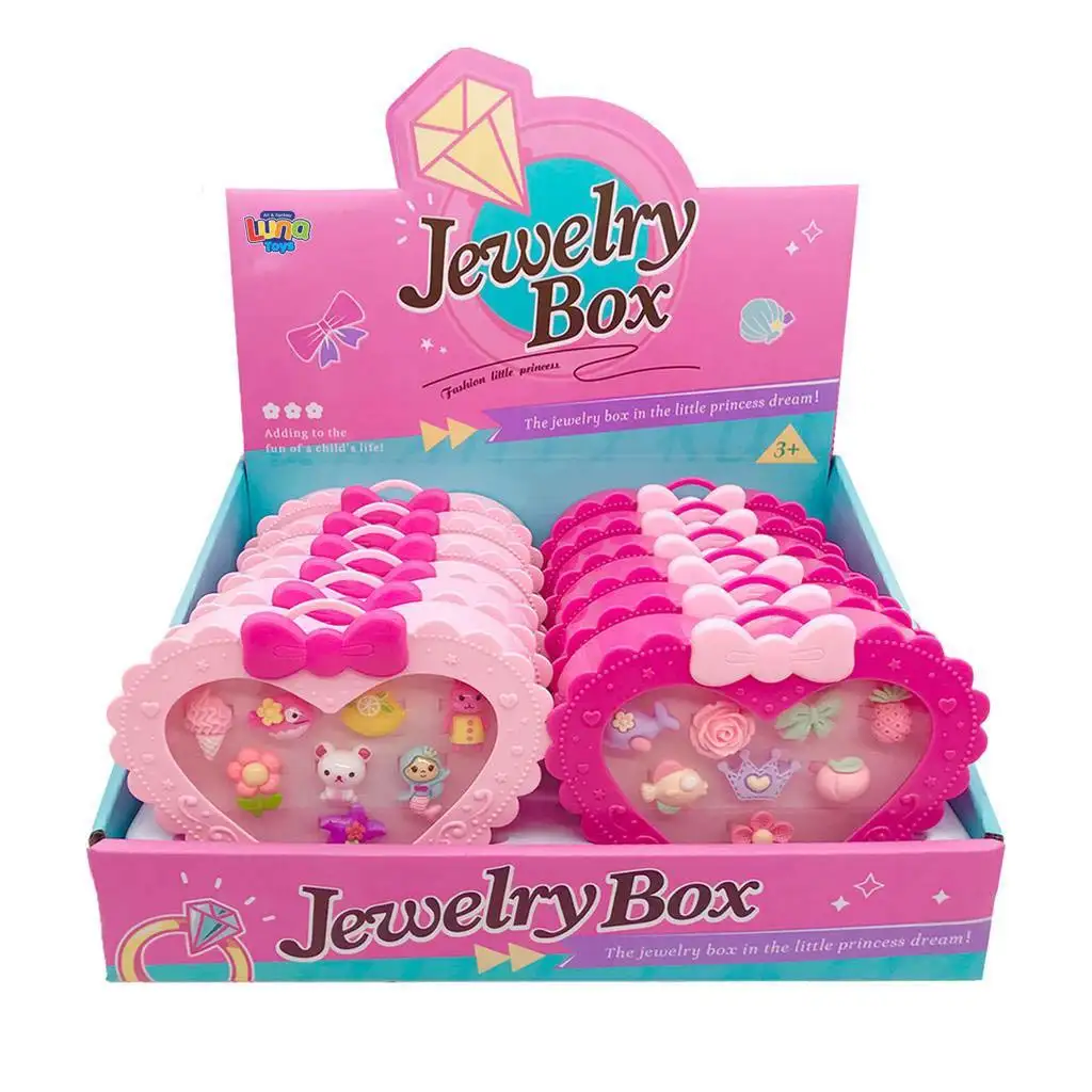 imagen de Juego de anillos en caja en forma de corazón de 8 piezas en varias versiones 1