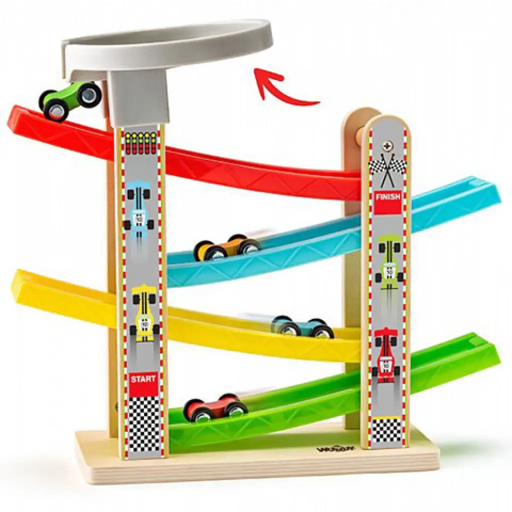 imagen de Juego de autopista con cuatro coches pequeños - Woodyland 2