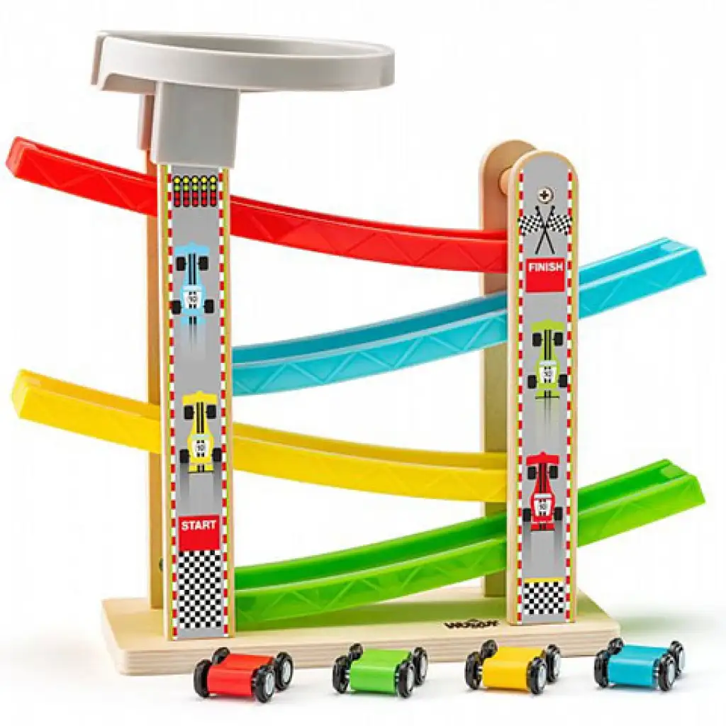 imagen de Juego de autopista con cuatro coches pequeños - Woodyland 1
