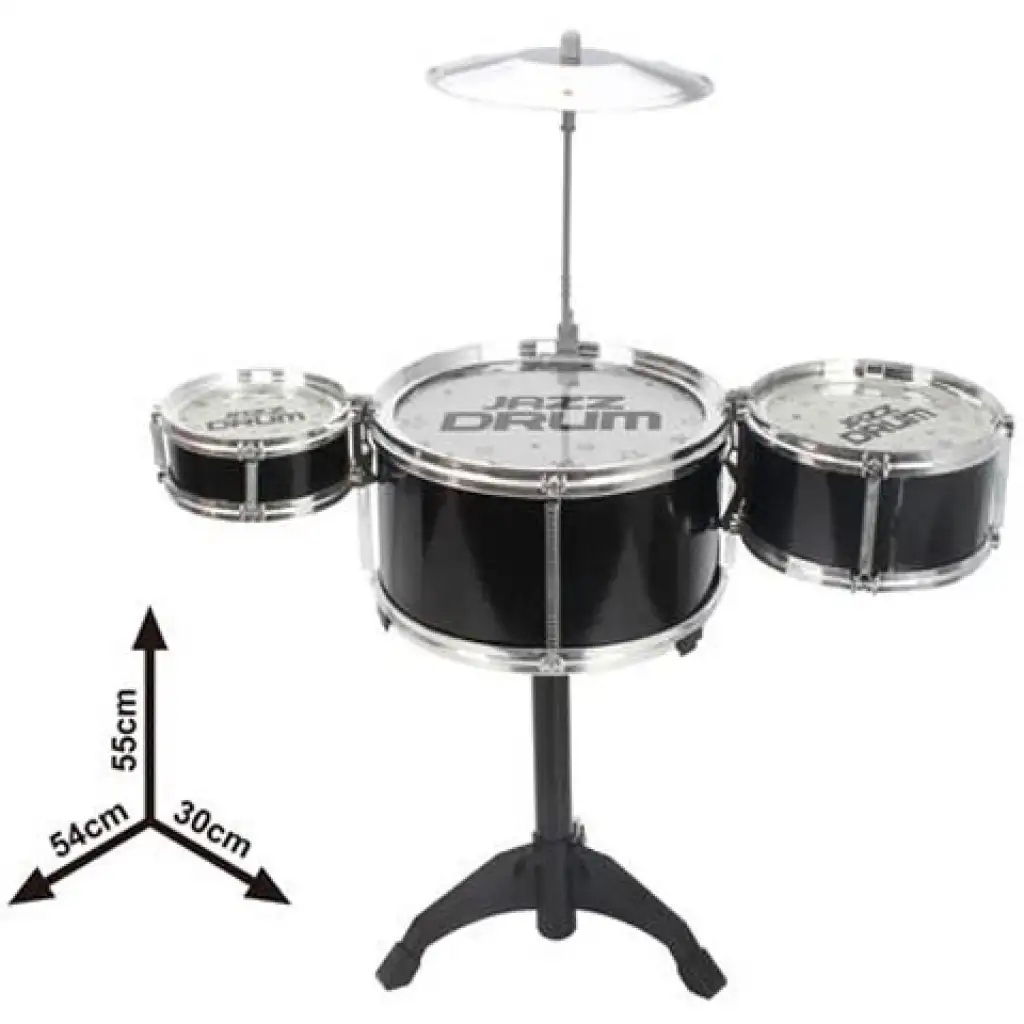 imagen de Juego de batería de 4 piezas con soporte de Jazz Drum en color negro 2