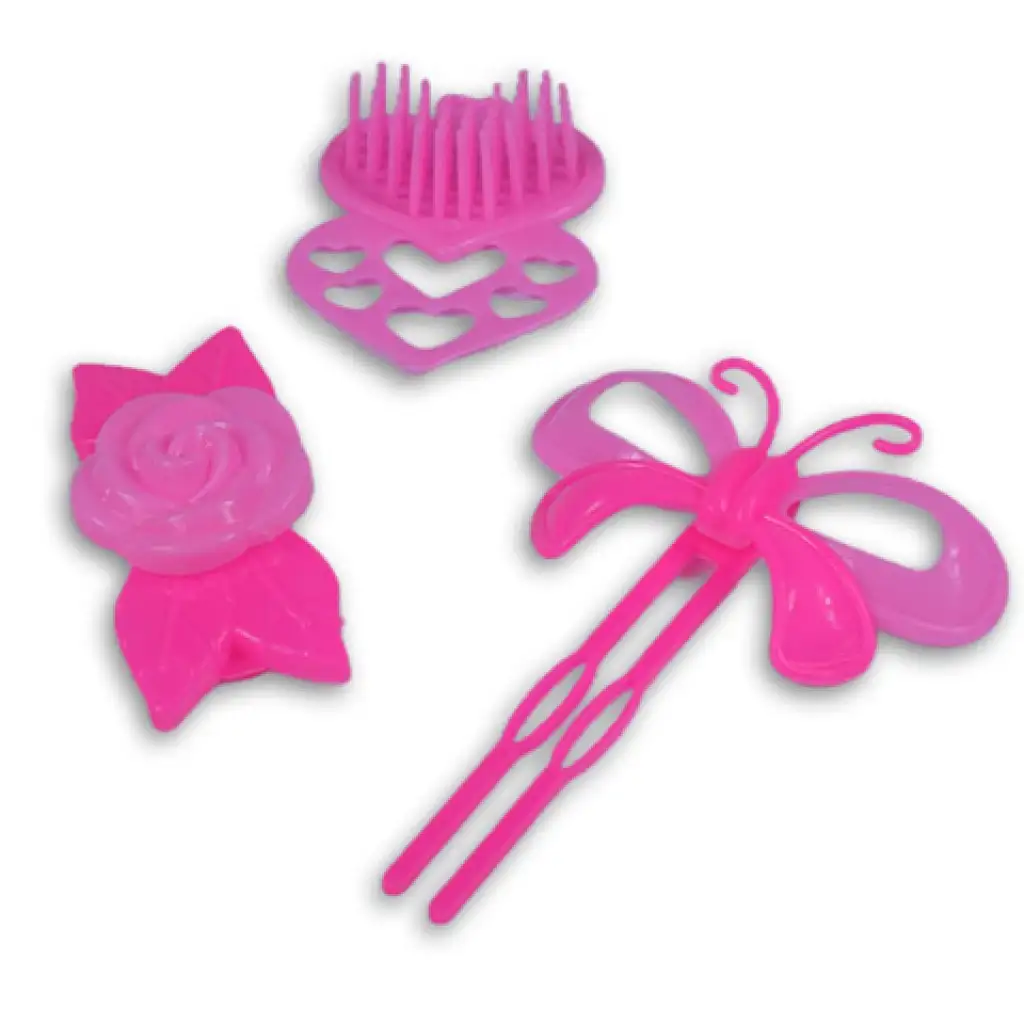imagen de Juego de belleza de 7 piezas en rosa con cámara, pinzas para el cabello y accesorios 3