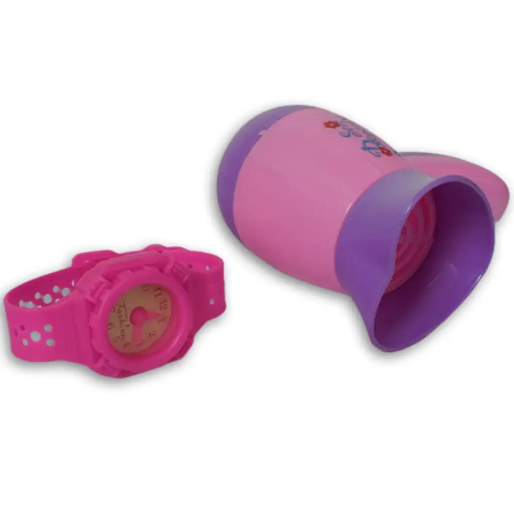 imagen de Juego de belleza de 9 piezas en rosa con zapatos, reloj y accesorios 3