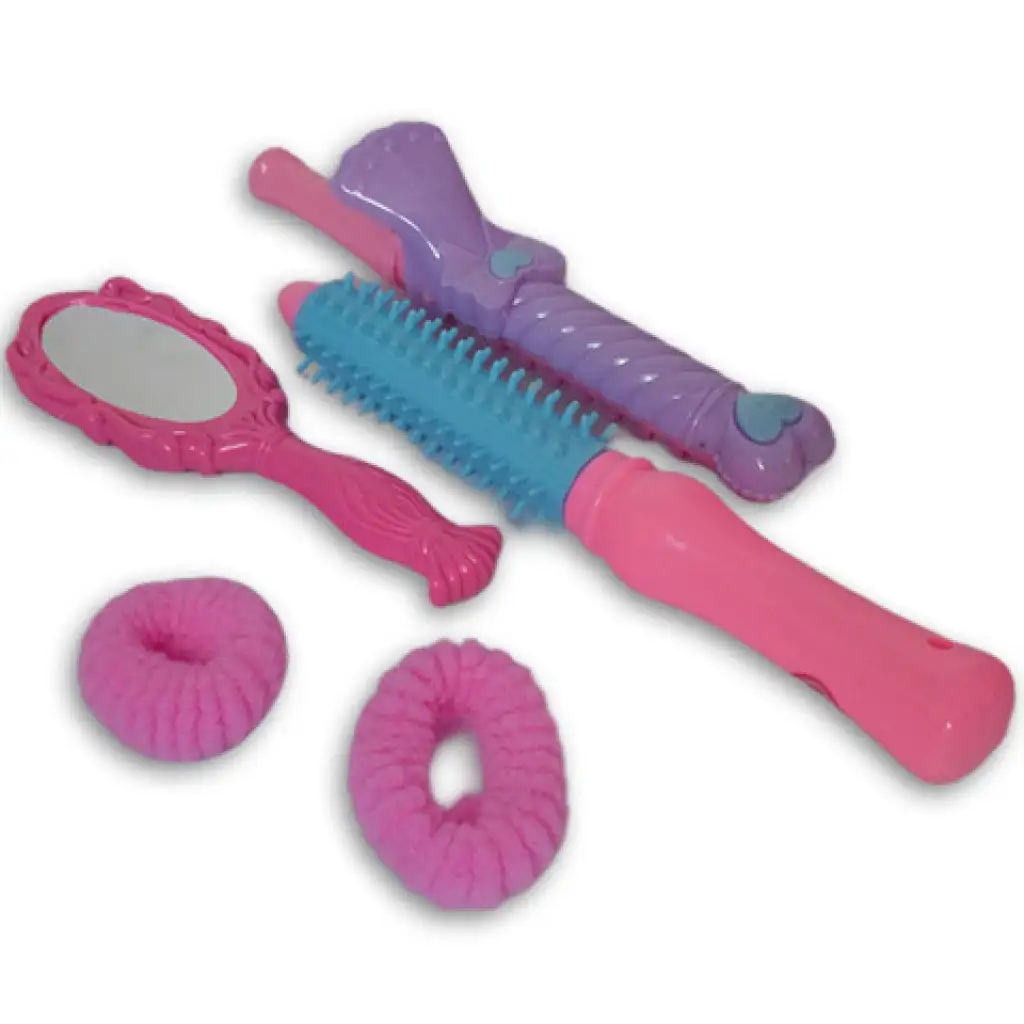 imagen de Juego de belleza de 9 piezas en rosa con zapatos, reloj y accesorios 1