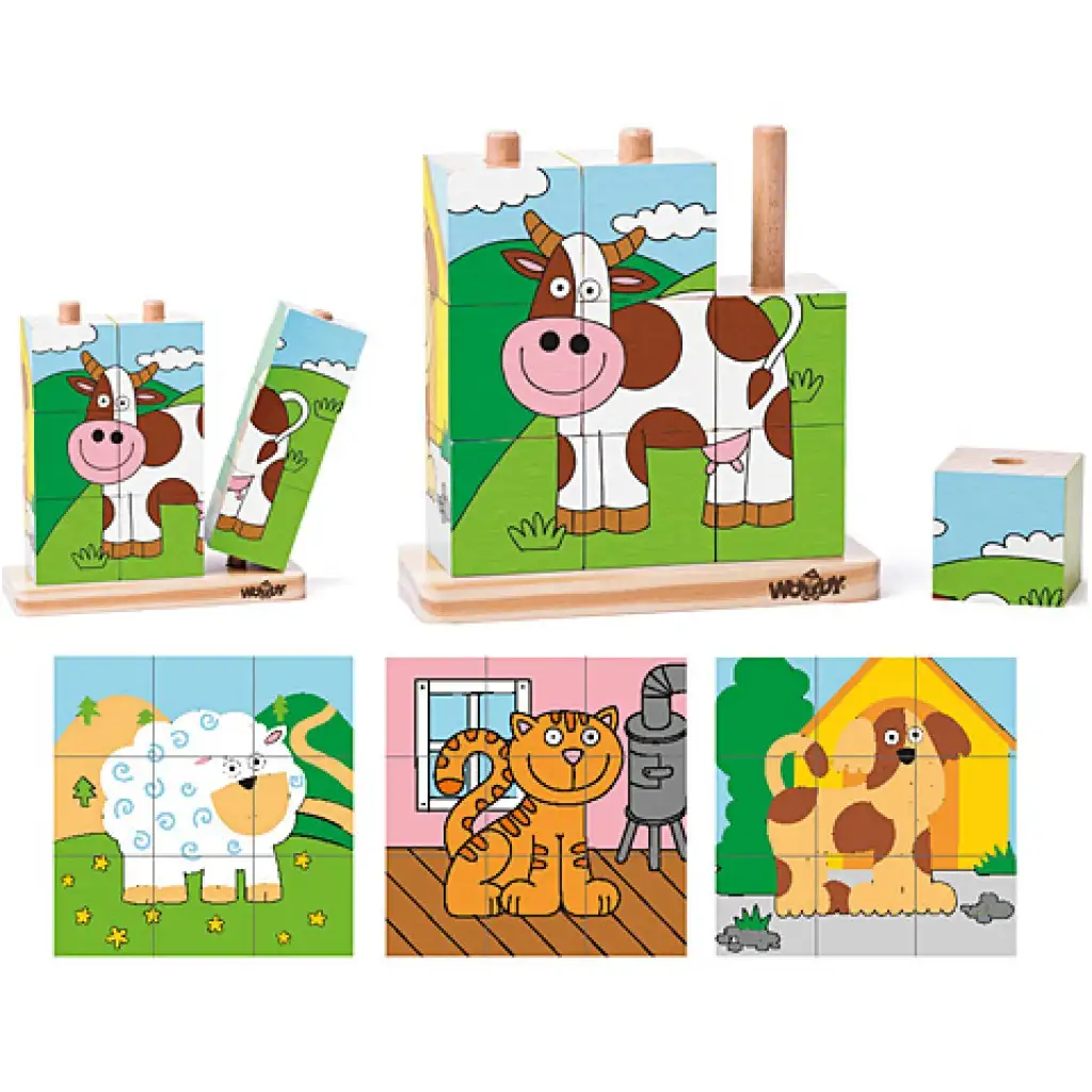 imagen de Juego de bloques de madera de animales 2
