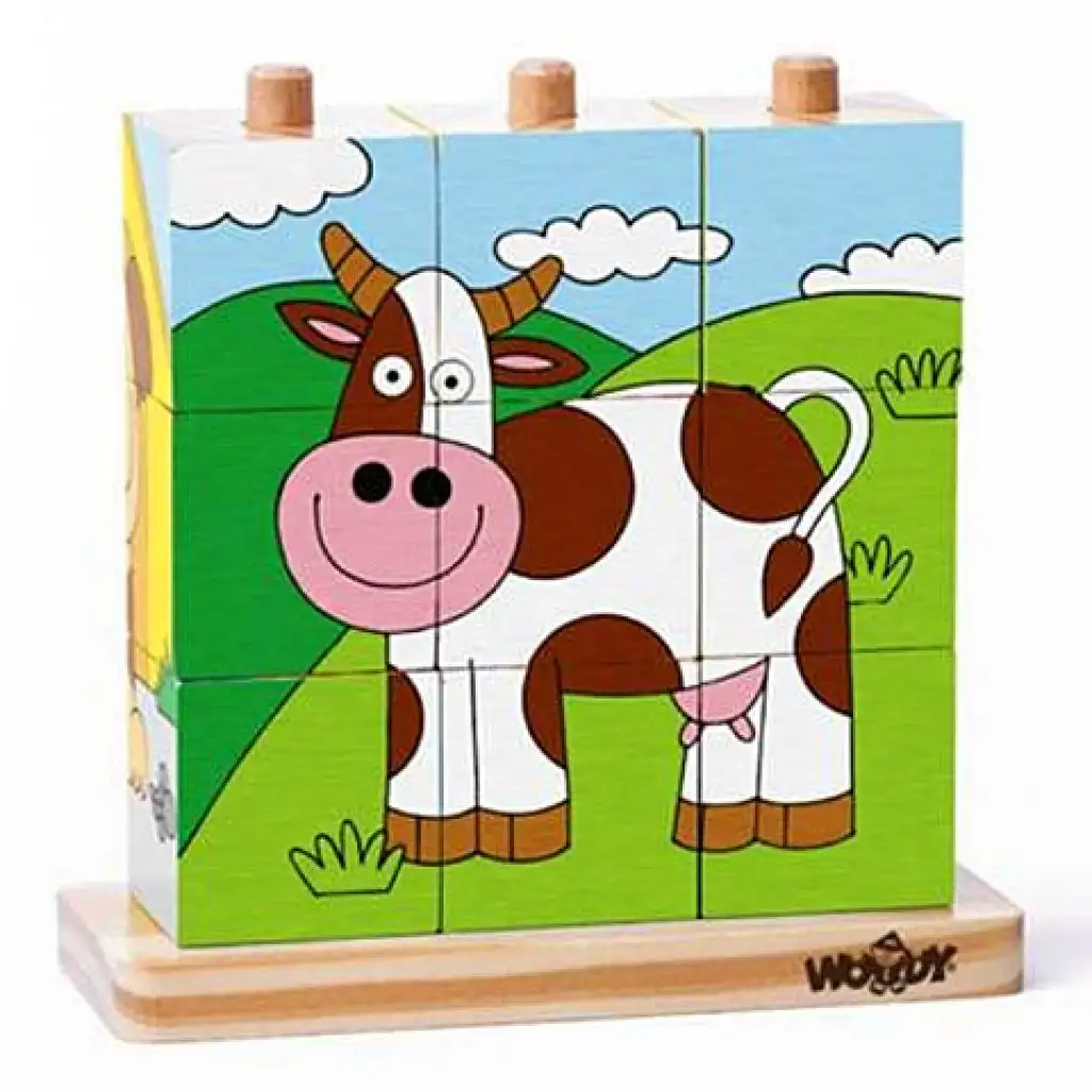 imagen de Juego de bloques de madera de animales 1