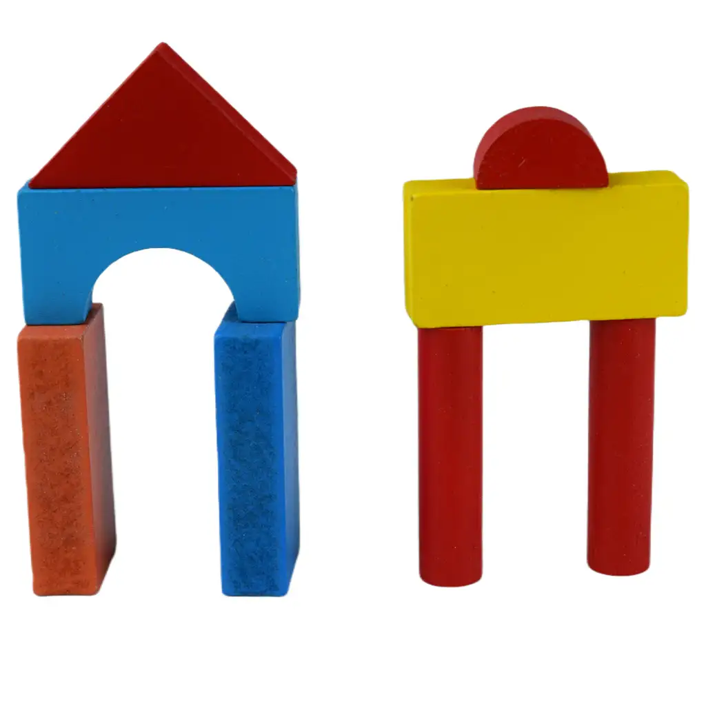 imagen de Juego de bloques de madera de colores de 24 piezas en caja 2