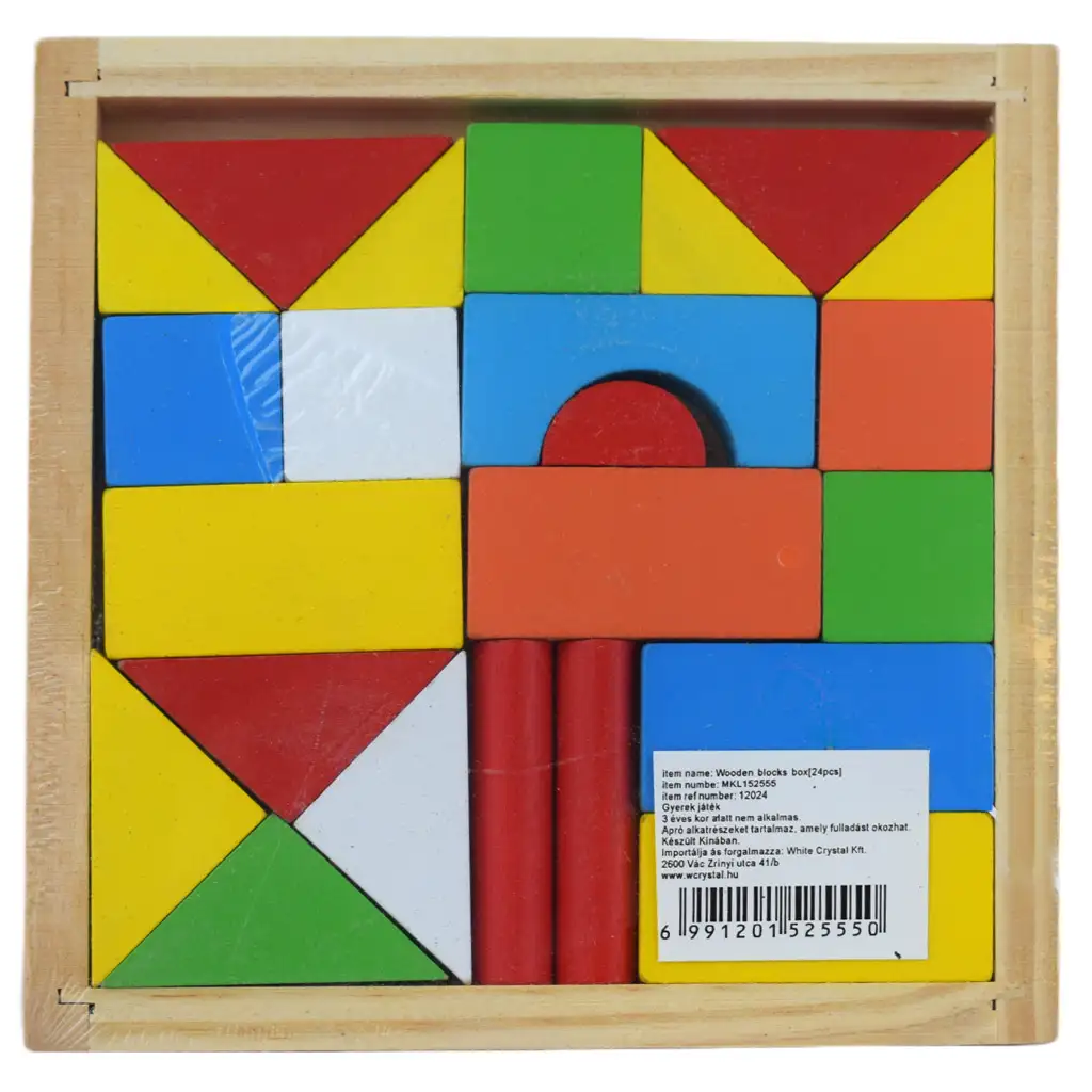 imagen de Juego de bloques de madera de colores de 24 piezas en caja 5