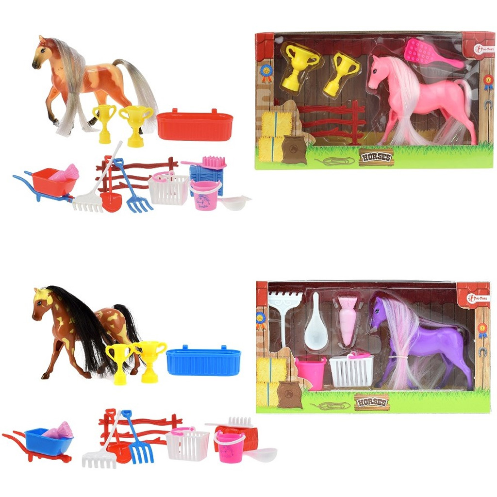 imagen de Juego de caballos de poni con trofeos y accesorios en varias versiones 1ud 3