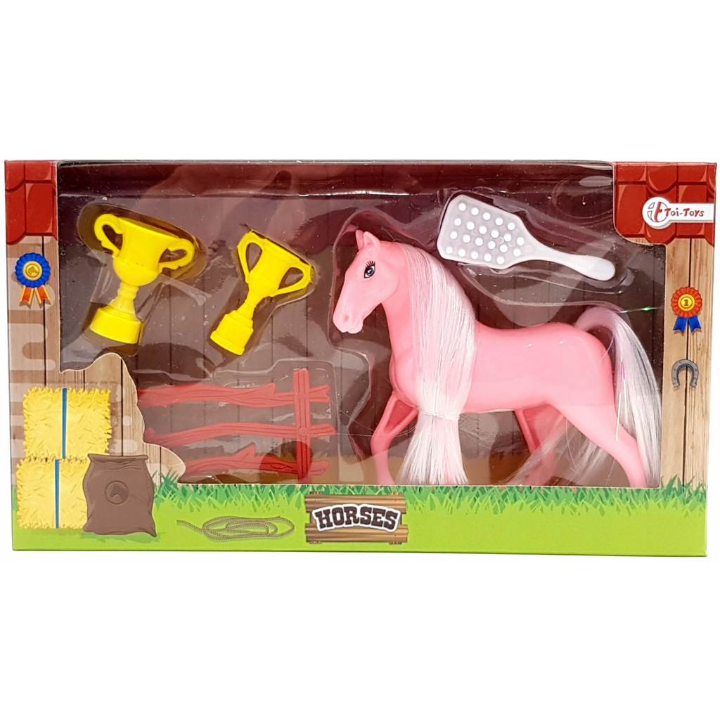 imagen de Juego de caballos de poni con trofeos y accesorios en varias versiones 1ud 1