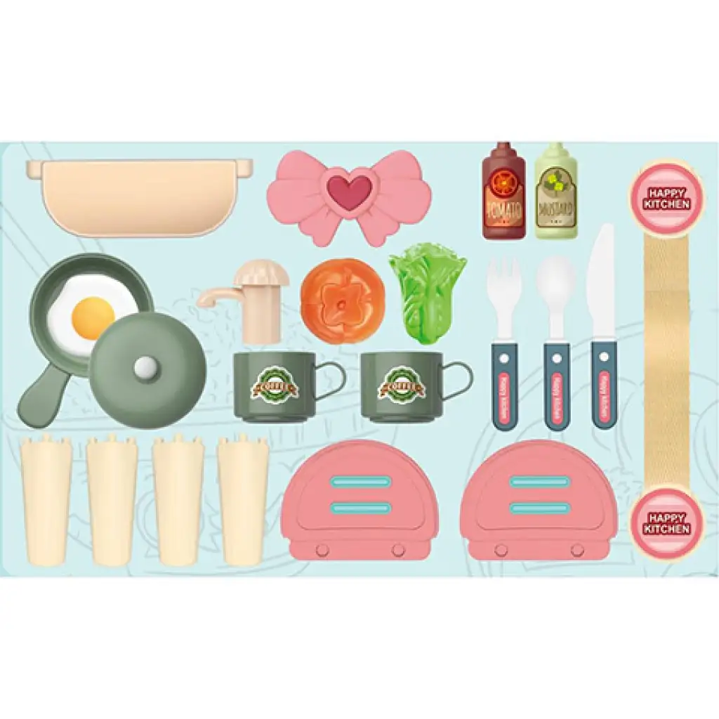 imagen de Juego de cocina en maletín rosa de 25 piezas 2