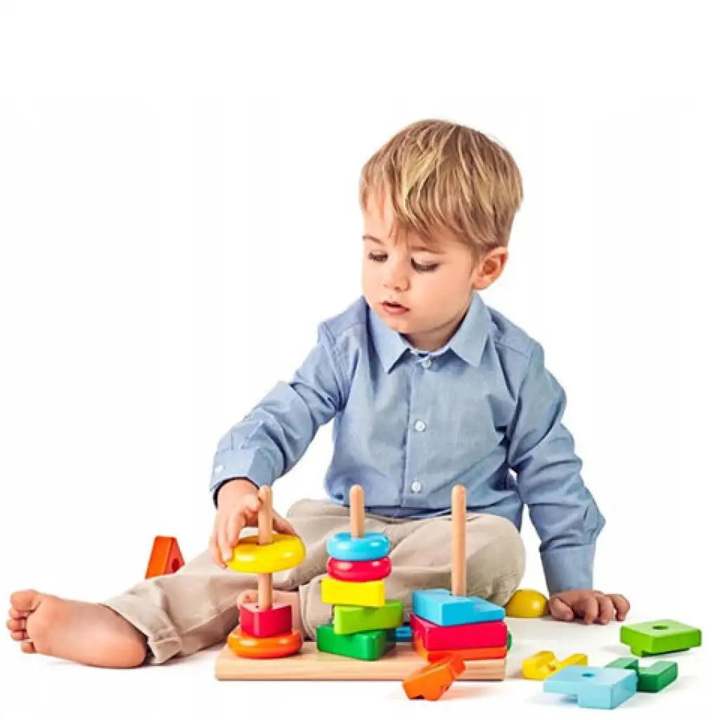 imagen de Juego de construcción de torre de madera Montessori - Woodyland 2