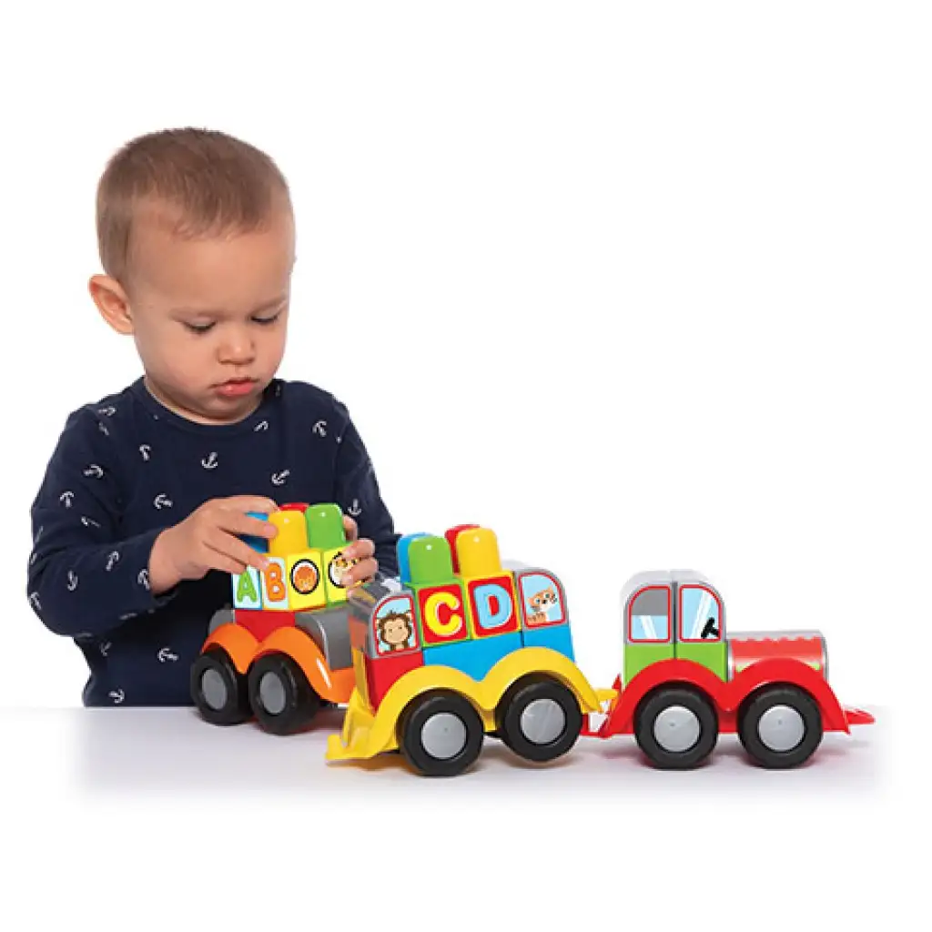 imagen de Juego de construcción educativo con tractor y números y letras 2