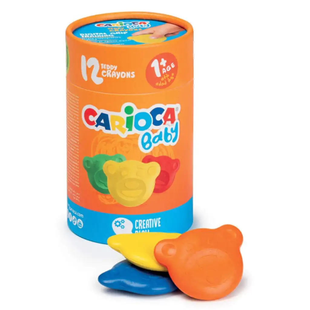 imagen de Juego de crayones Baby Teddy en forma de oso 12 piezas - Carioca 1