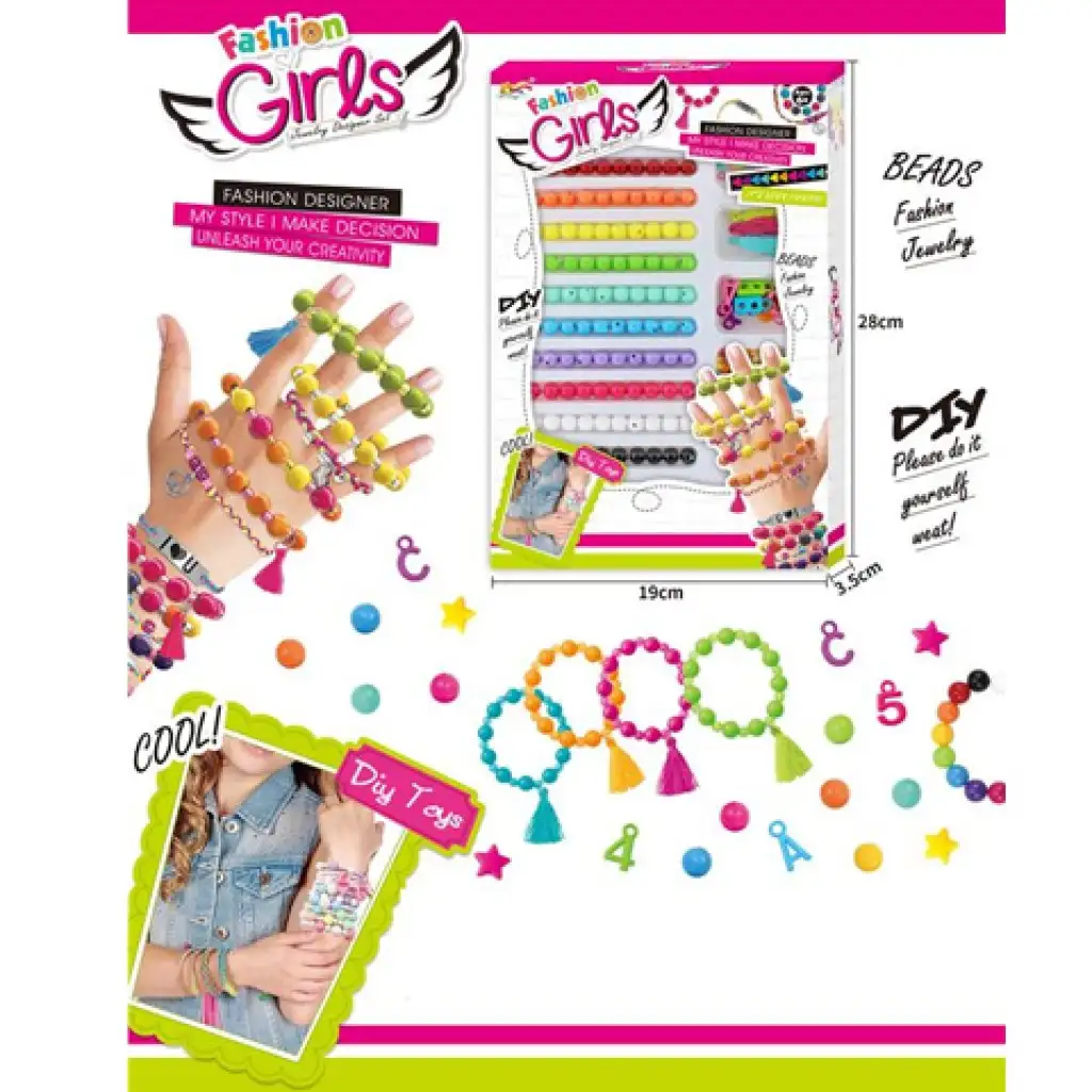 imagen de Juego de creación de pulseras con cuentas de colores y accesorios 1