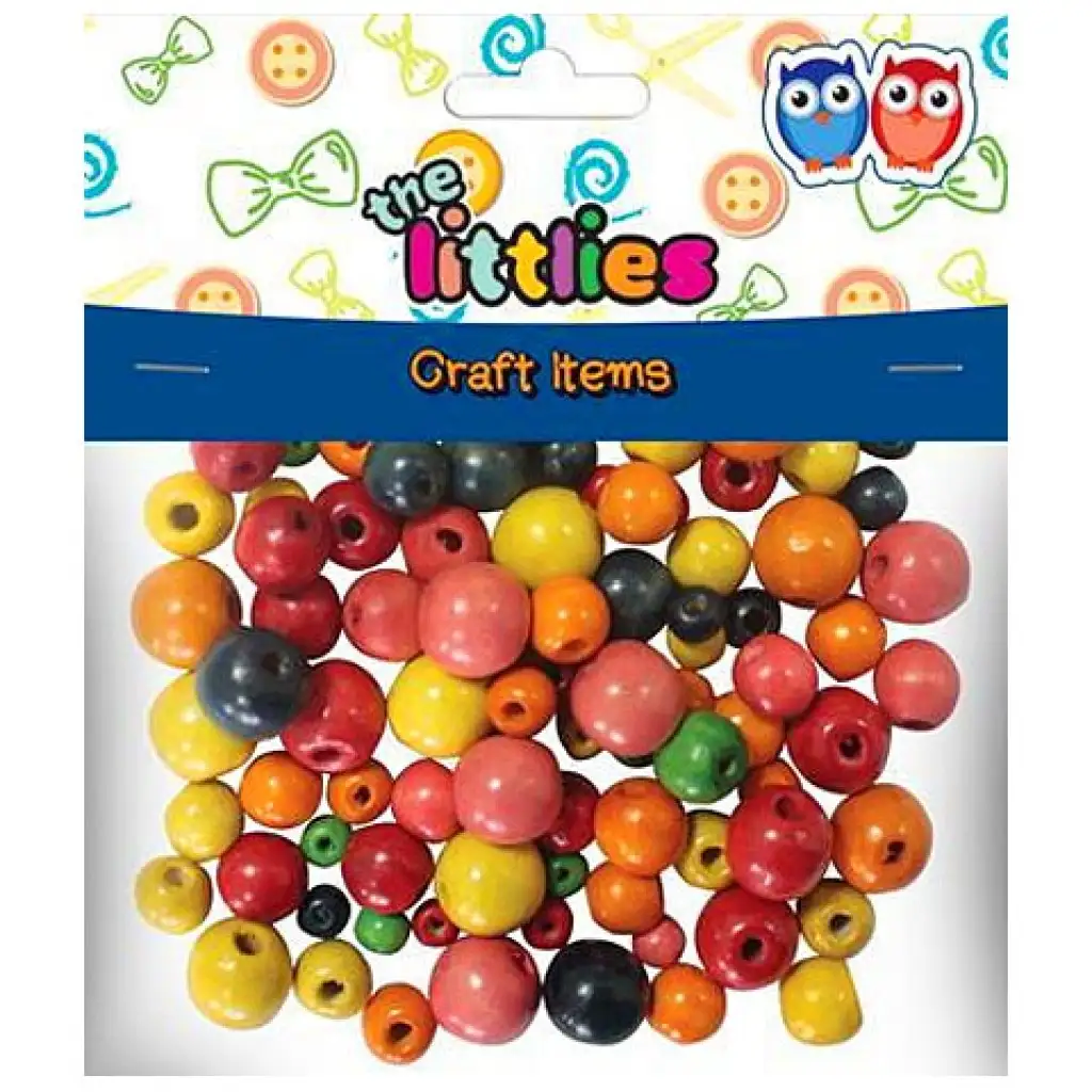 imagen de Juego de cuentas de madera de colores en varios tamaños 150pcs 1