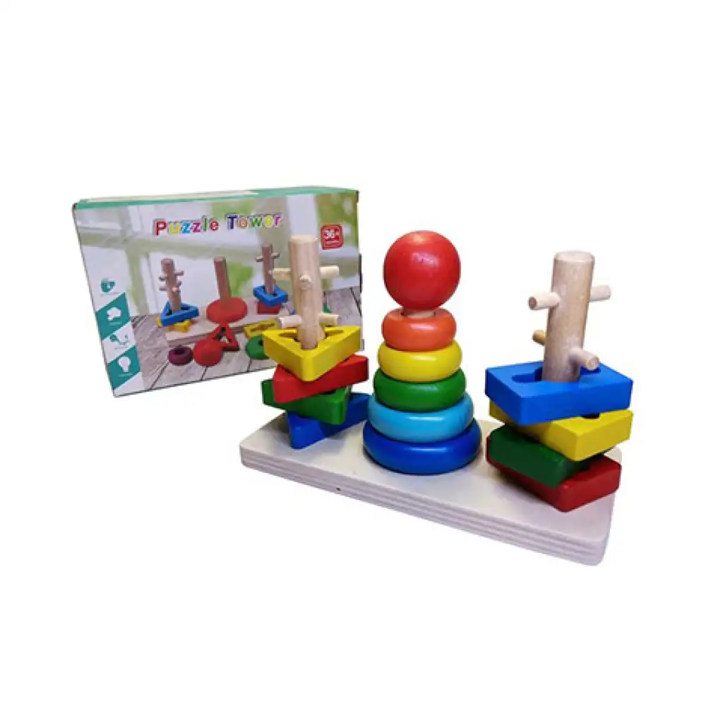 imagen de Juego de desarrollo torre arcoíris de madera 1