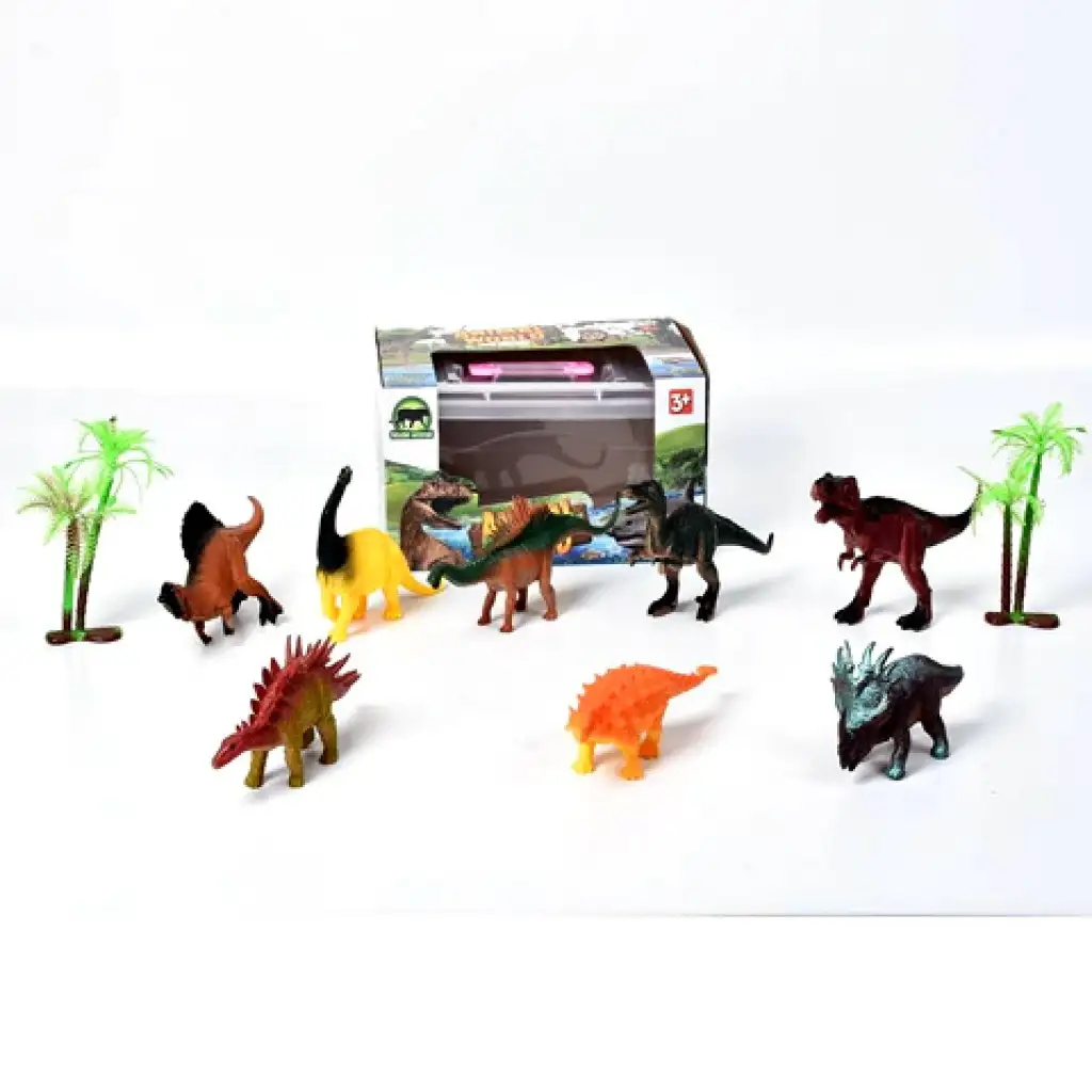 imagen de Juego de dinosaurios con dinosaurios y palmeras 1