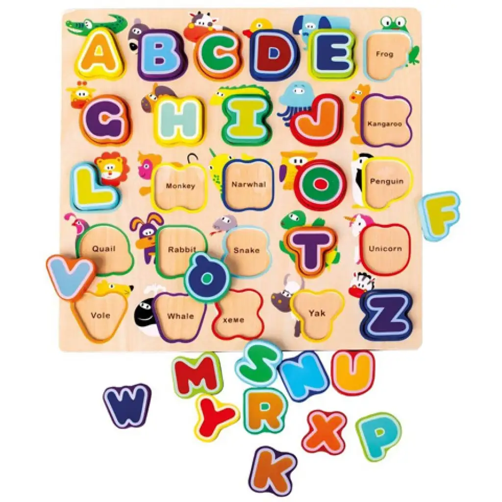 imagen de Juego de encaje de formas ABC en inglés con animales 2