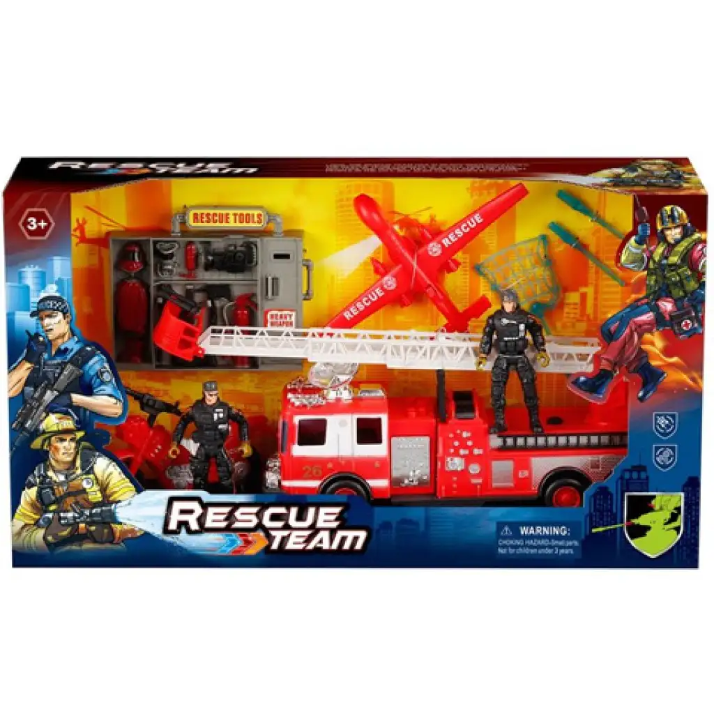 imagen de Juego de equipo de rescate con figuras de bomberos 1