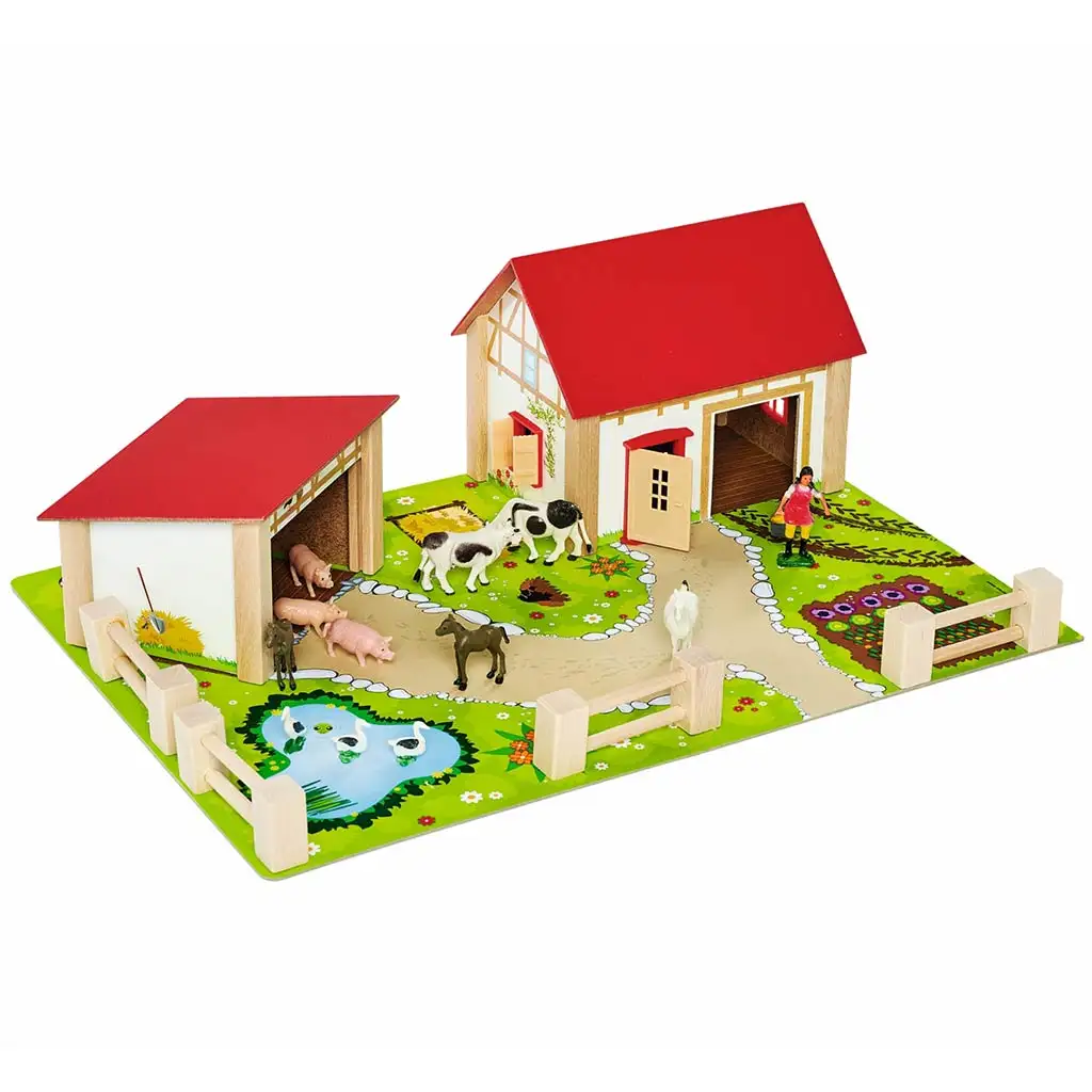 imagen de Juego de granja de madera de 21 piezas - Eichhorn 1