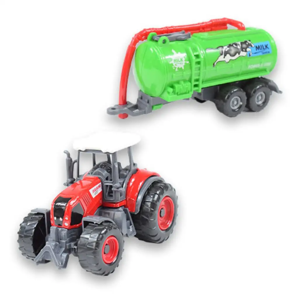 imagen de Juego de Granja: Tractor agrícola con remolque en cuatro versiones de 22cm 3