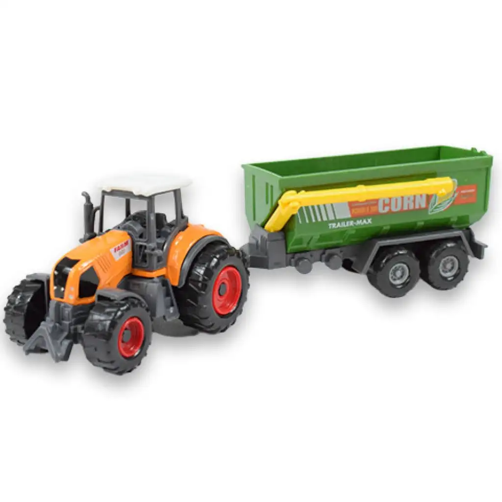 imagen de Juego de Granja: Tractor agrícola con remolque en cuatro versiones de 22cm 4